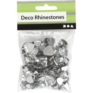 Silver Heart Rhinestones (252Pcs)