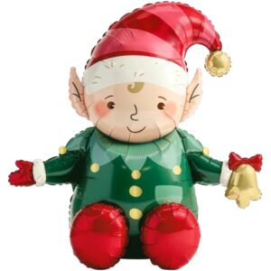 Party Deco 36 inch Green & Red Elf Foil Balloon