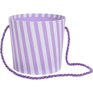 Lilac & White Candy Stripe 14cm Floral Pot