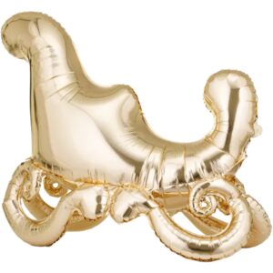 Party Deco 45 inch Standing Santa's Gold Sleigh Foil Balloon