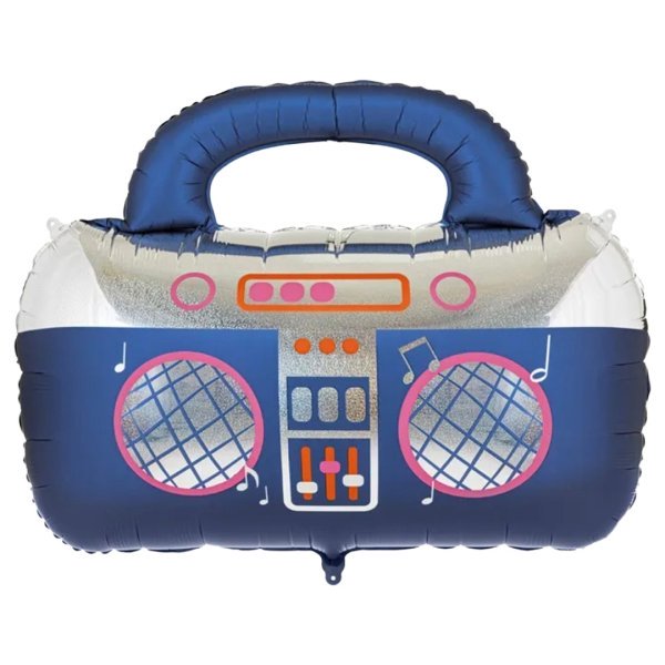 Party Deco 39 Inch Navy Blue Boombox Foil Balloon