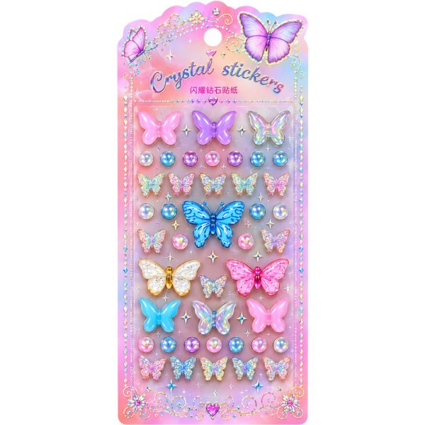 Multicolour Butterflies Self Adhesive Rhinestone Jewel Gem Stickers
