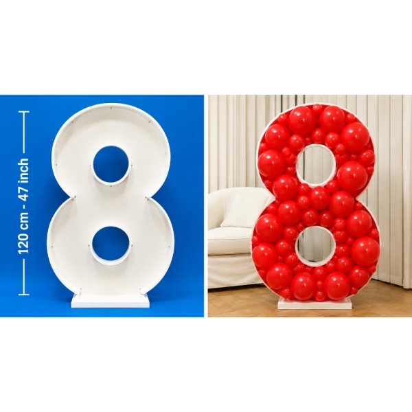 120cm Number 8 Balloon Mosaic Frame