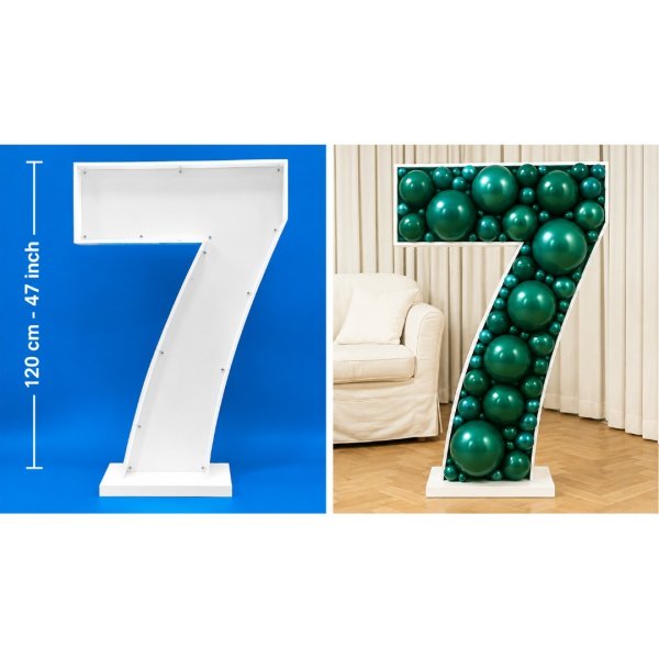 120cm Number 7 Balloon Mosaic Frame