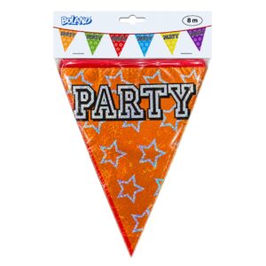 Boland 8m Holographic Party Bunting Banner Multicolour (12pk)