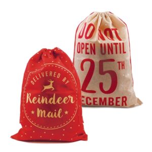 Christmas Santa Gift Sacks Assorted Designs (12pk)