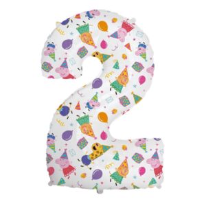 Flexmetal Peppa Pig 40 inch Number 2 Foil Balloon