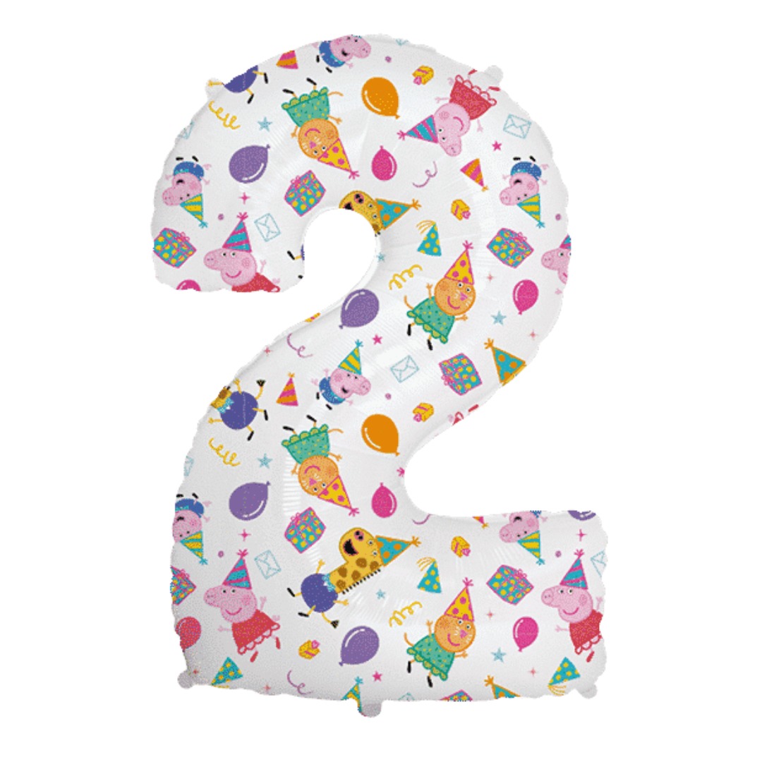Flexmetal Peppa Pig 40 inch Number 2 Foil Balloon