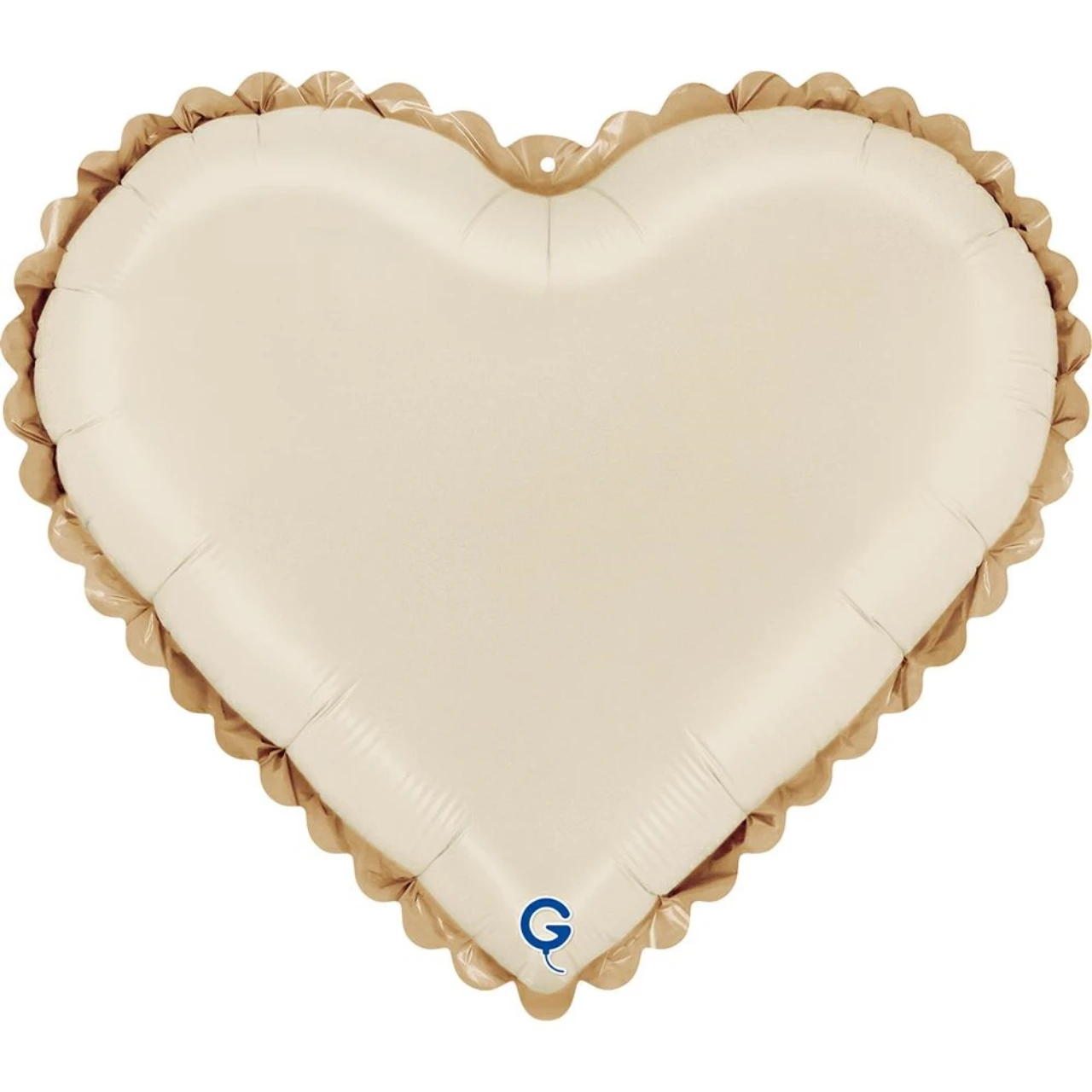 Grabo 18 inch Satin Cream Gold Lace Heart Foil Balloon