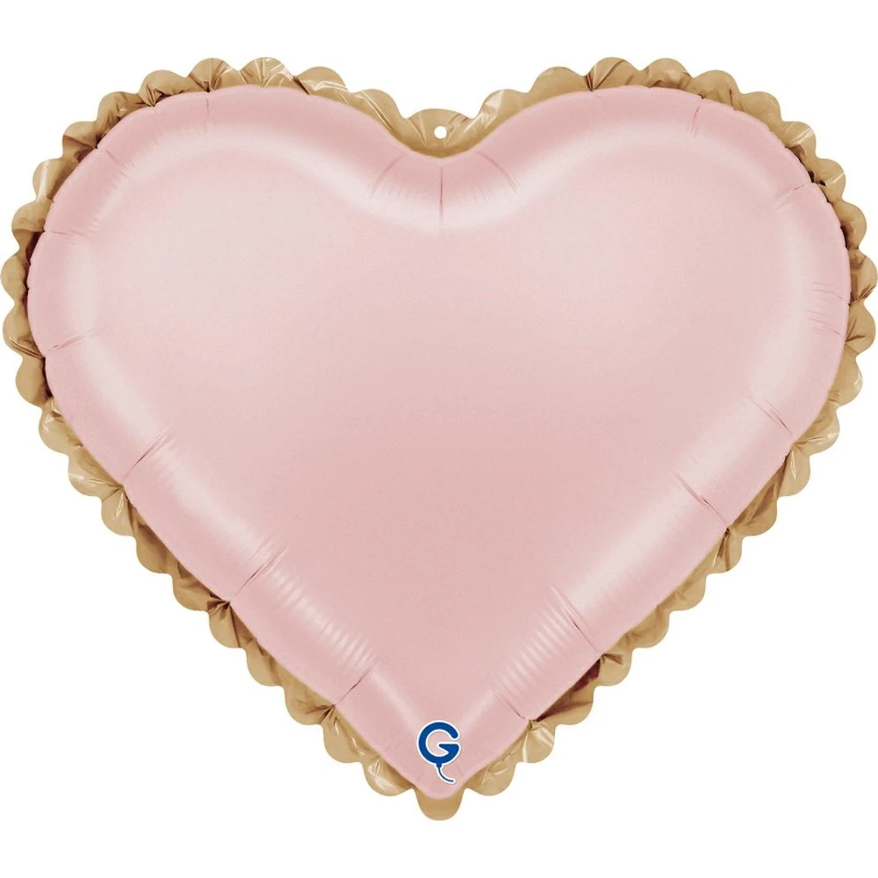 Grabo 18 inch Satin Pastel Pink Gold Lace Heart Foil Balloon