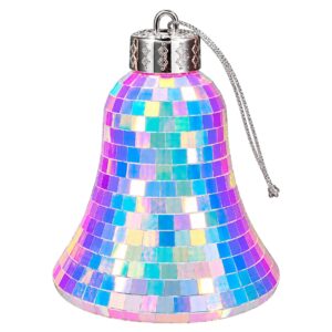 Iridescent Disco Ball Christmas Bell Hanging Decoration