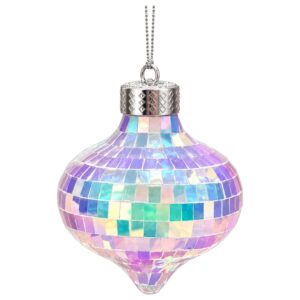 Iridescent Mirror Disco Ball Hanging Christmas Bauble