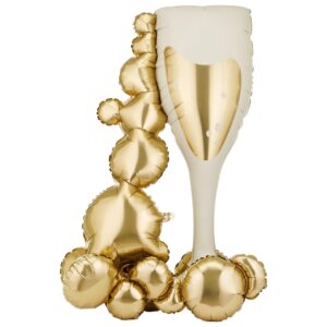 Party Deco 41 inch Standing Bubble Glass Foil Balloon