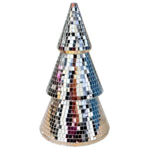 Silver Mirror Disco Ball Christmas Tree Decoration