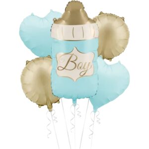 Party Deco Baby Boy Blue Bottle Set Foil Balloons (5)