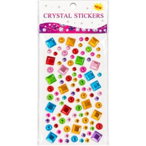 Multicolour Squares Self Adhesive Rhinestone Crystal Gem Stickers