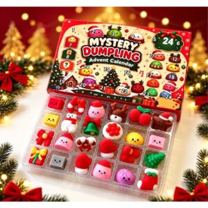 Mystery Dumpling Christmas Advent Calendar – Cute Festive Surprise Gift Set (24pk)