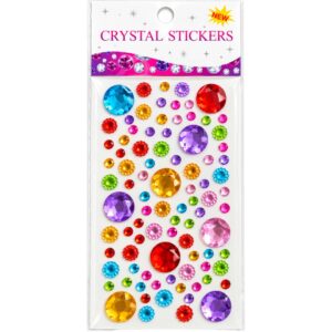 Multicolour Round Self Adhesive Rhinestone Crystal Gem Stickers