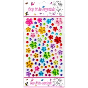 Multicolour Large Flowers Self Adhesive Rhinestone Crystal Gem Stickers