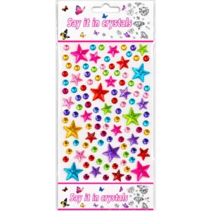 Multicolour Large Stars Self Adhesive Rhinestone Crystal Gem Stickers