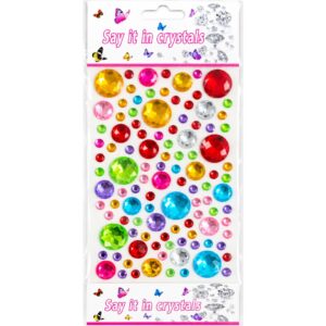 Multicolour Large Round Self Adhesive Rhinestone Crystal Gem Stickers