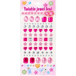 Pink & Silver Self Adhesive Rhinestone Jewel Gem Stickers