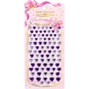 Purple & Lilac Hearts Self Adhesive Rhinestone Gem Stickers