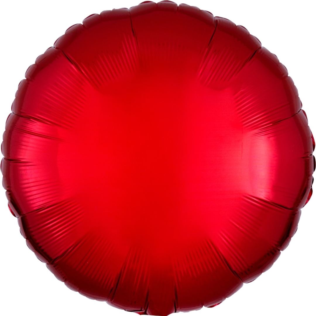 Anagram 18 inch Metallic Red Round Foil Balloon