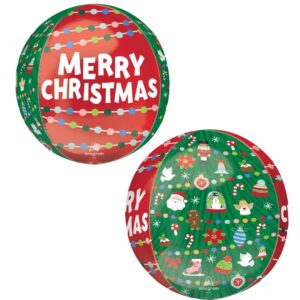 Anagram 18 inch Merry Christmas Timeless Tree Orbz Foil Balloon