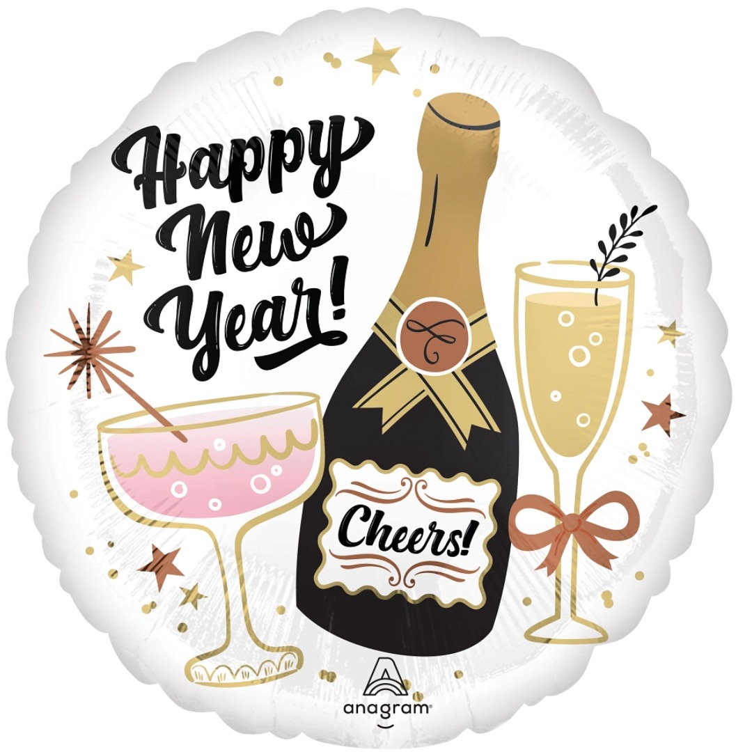Anagram 18 inch Happy New Year Radiant Toasts Foil Balloon