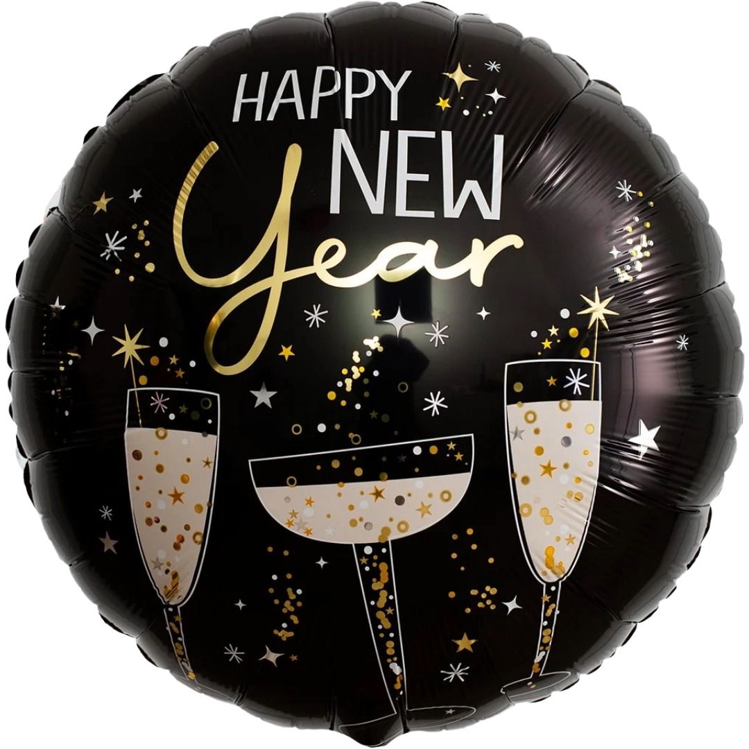 Anagram 18 inch Bubbly Happy New Year Foil Balloon