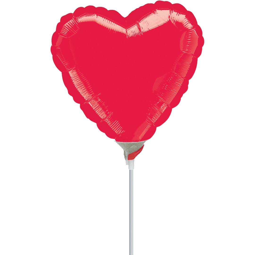 Anagram 9 inch Metallic Red Heart Mini Foil Balloon