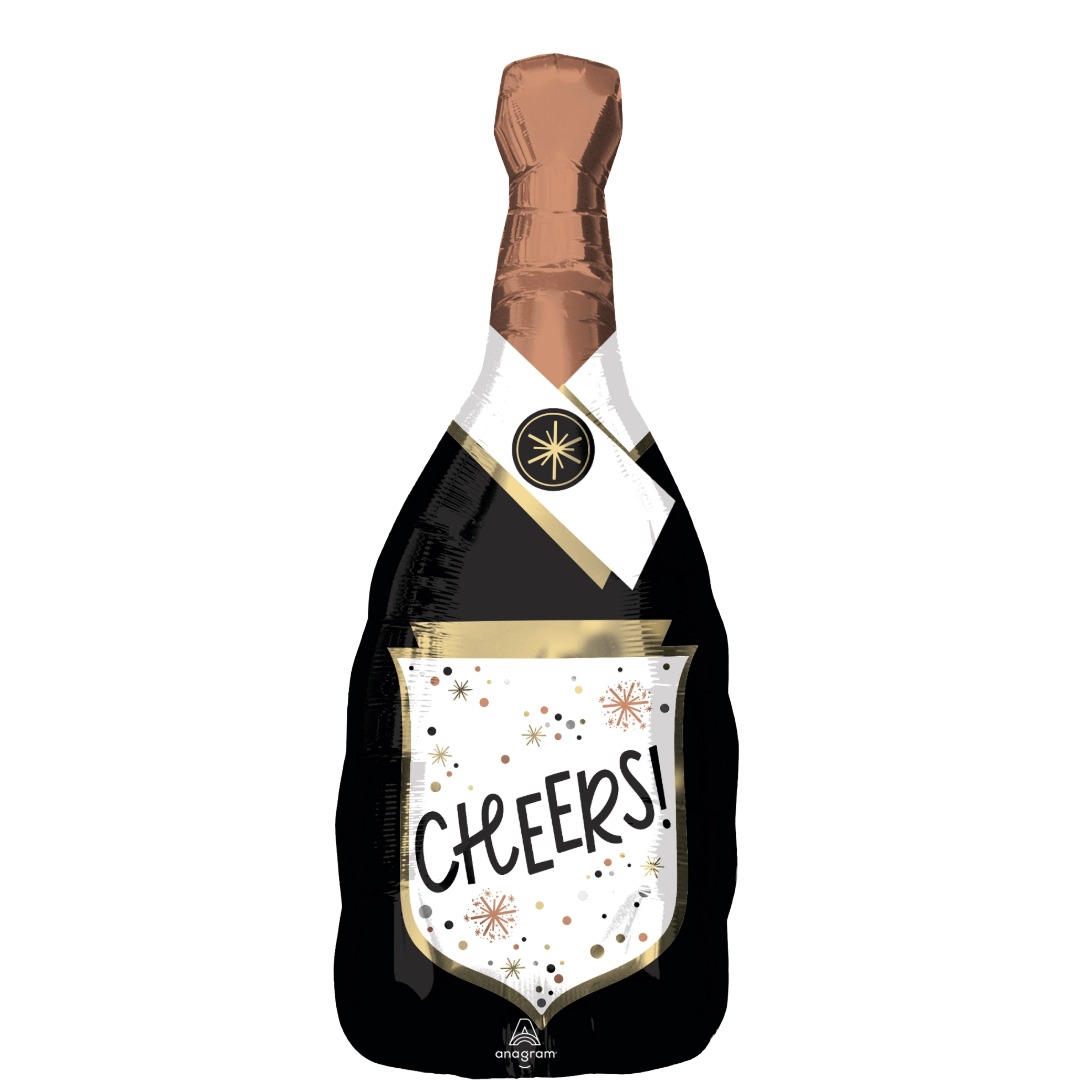Anagram 14 inch Cheers Confetti Bubbly Bottle Mini Foil Balloon