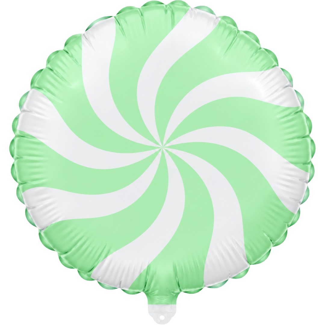 B4U Exclusive 18 inch Matte Green & White Candy Foil Balloon