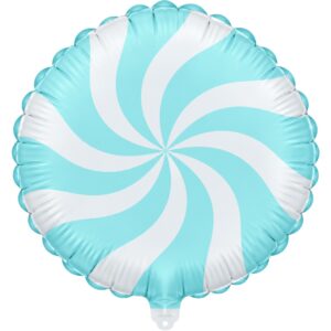 B4U Exclusive 18 inch Matte Aqua Blue & White Candy Foil Balloon