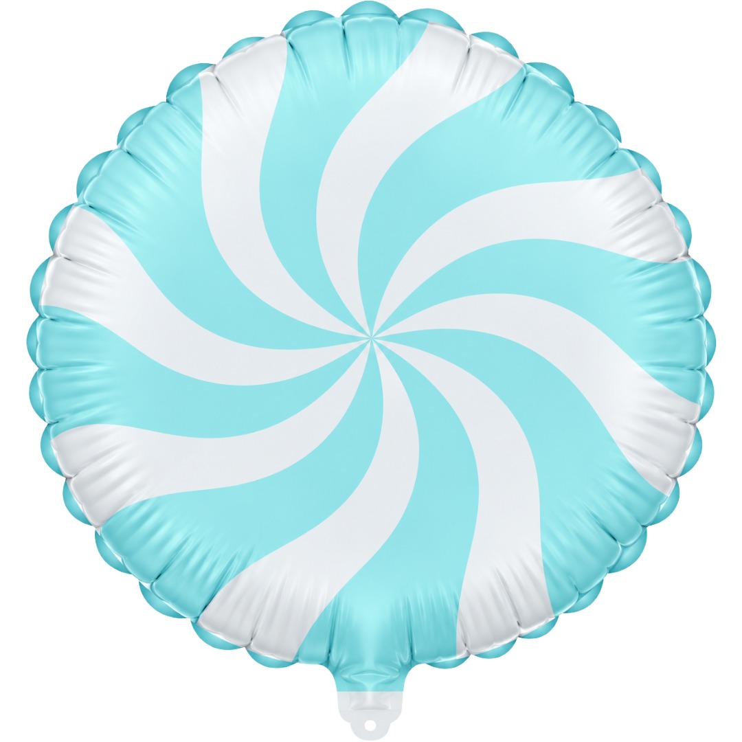 B4U Exclusive 18 inch Matte Aqua Blue & White Candy Foil Balloon