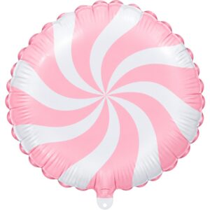 B4U Exclusive 18 inch Matte Pink & White Candy Foil Balloon