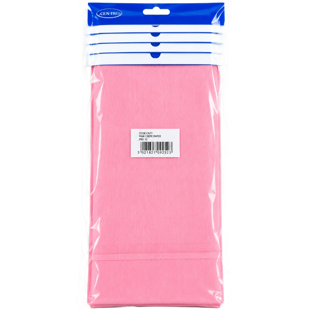 Pink Crepe Paper 1.5M x 50cm (12pk)