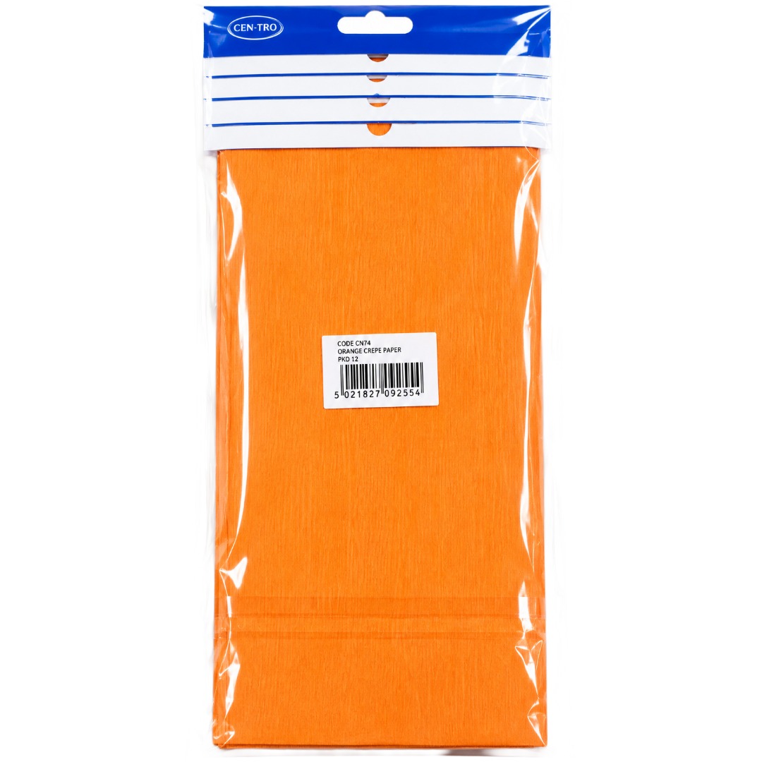 Orange Crepe Paper 1.5M x 50cm (12pk)