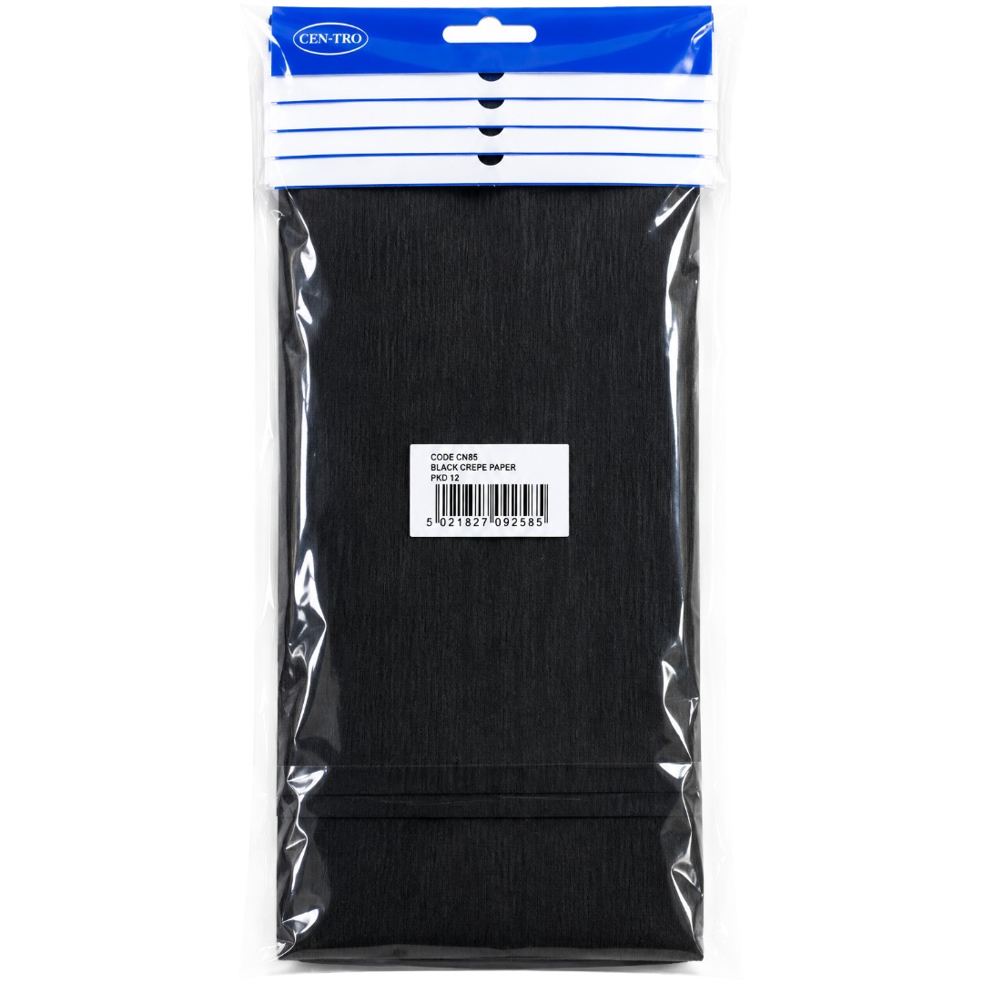 Black Crepe Paper 1.5M x 50cm (12pk)