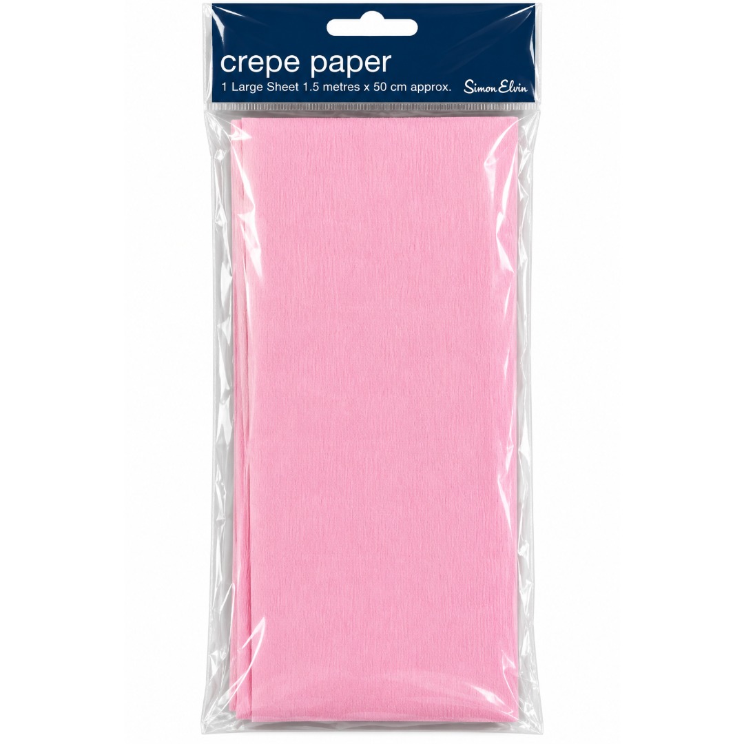 Simon Elvin Pale Pink Crepe Paper 1.5M x 50cm (12pk)