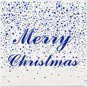 Set of 3 Merry Christmas Blue Glitter Gift Boxes