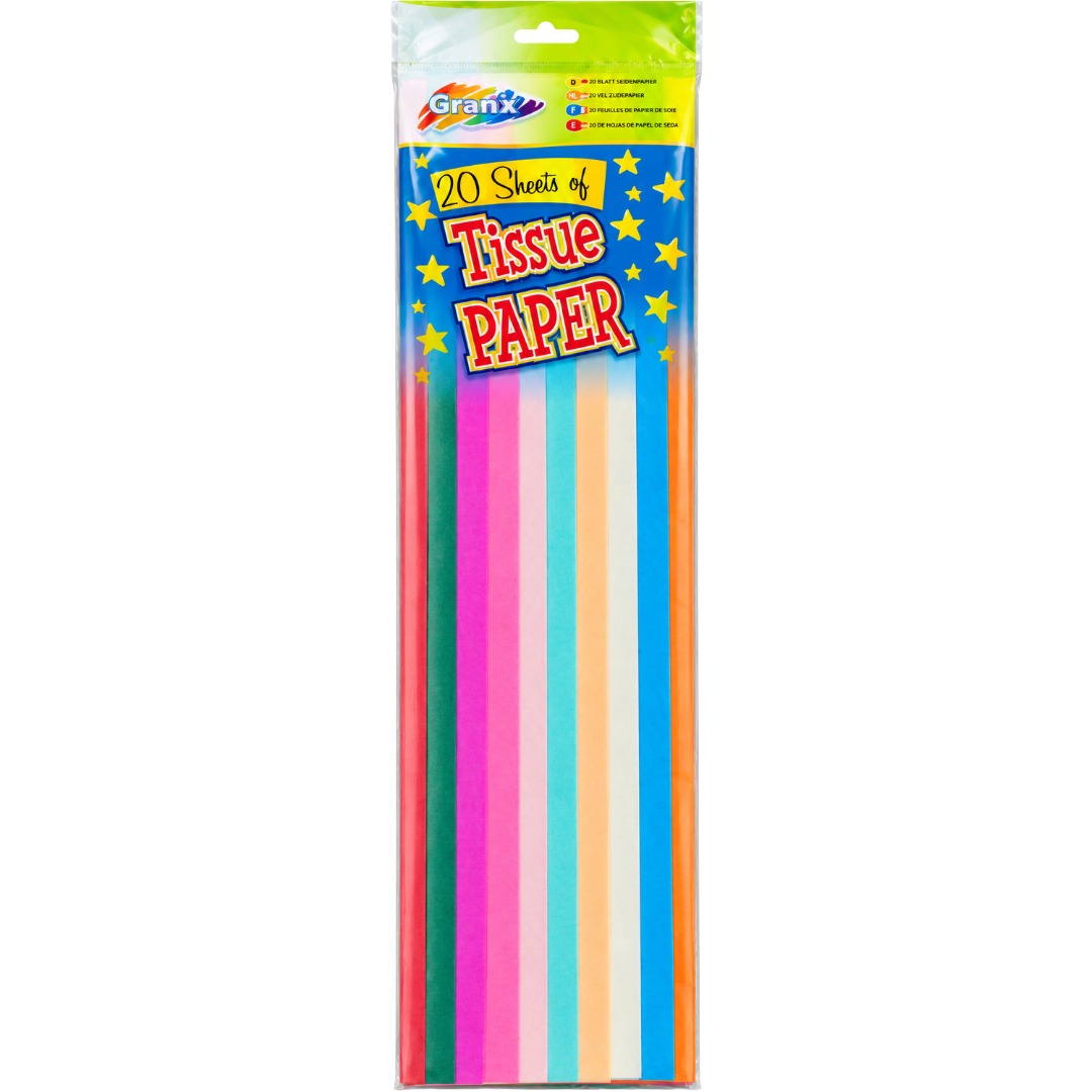 RMS Multicoloured 20 Sheets Tissue Paper (48pk)
