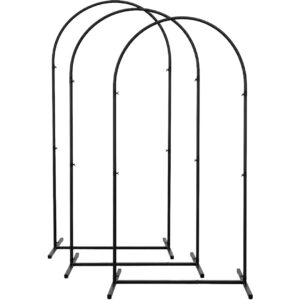 Set Of 3 Black Metal Arch Backdrop Stands