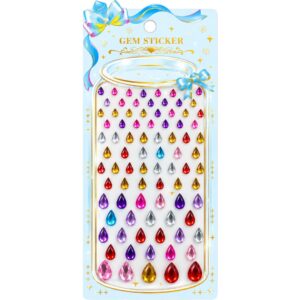 Multicolour Teardrop Self Adhesive Rhinestone Gem Stickers