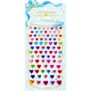Multicolour Hearts Self Adhesive Rhinestone Gem Stickers
