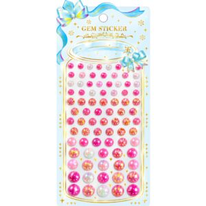 Pink & Gold Iridescent Self Adhesive Rhinestone Gem Stickers