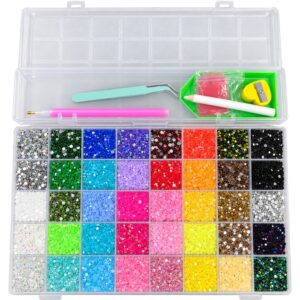 40 Colour Rhinestone Gem Kit with Applicator Tools & Storage Box