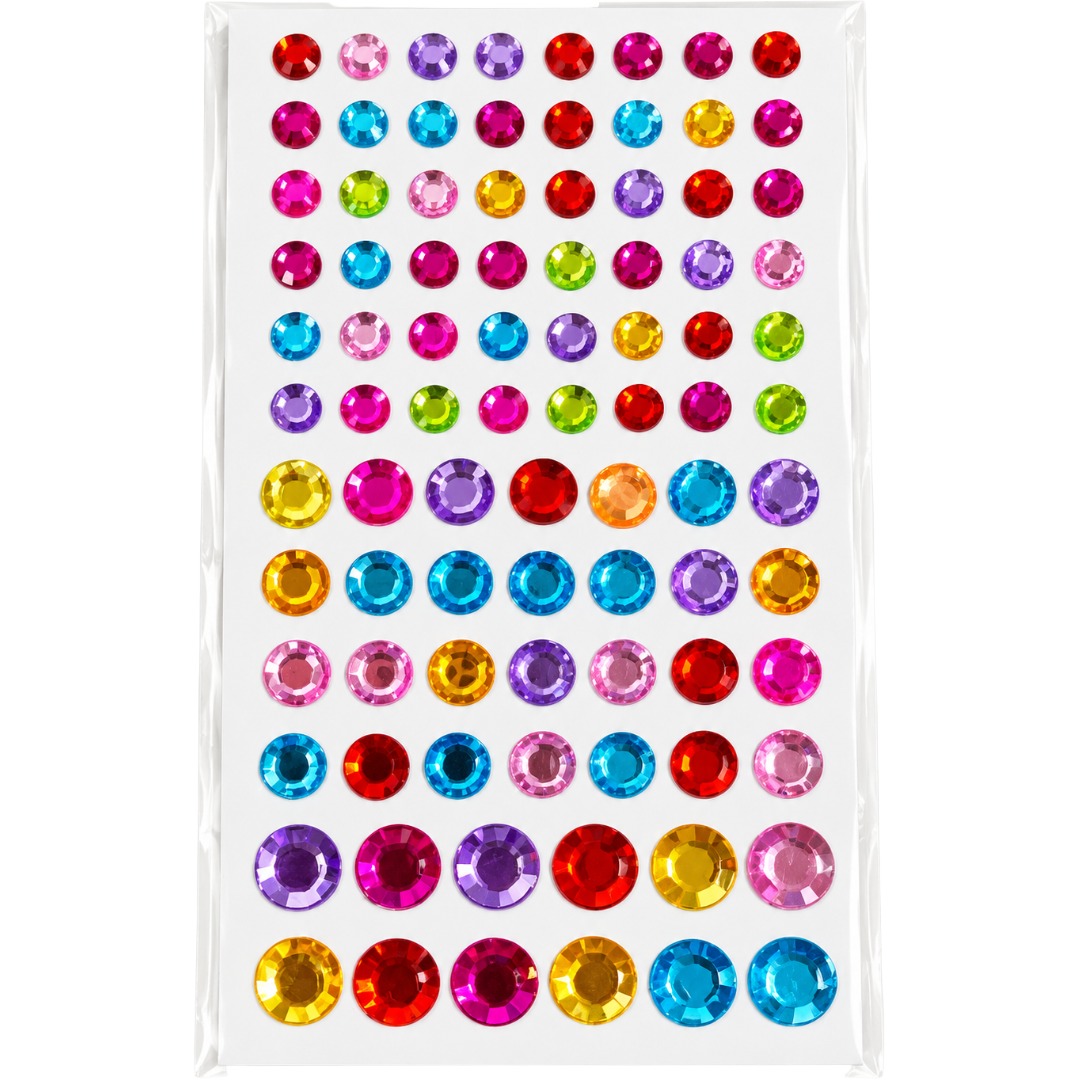 Small Assorted Self Adhesive Round Gemstone Stickers