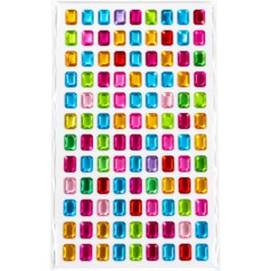 Small Assorted Self Adhesive Rectangular Gemstone Stickers